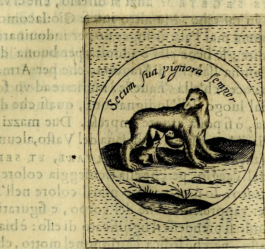 An illustration from Teatro d'imprese, 1623, leaf 668