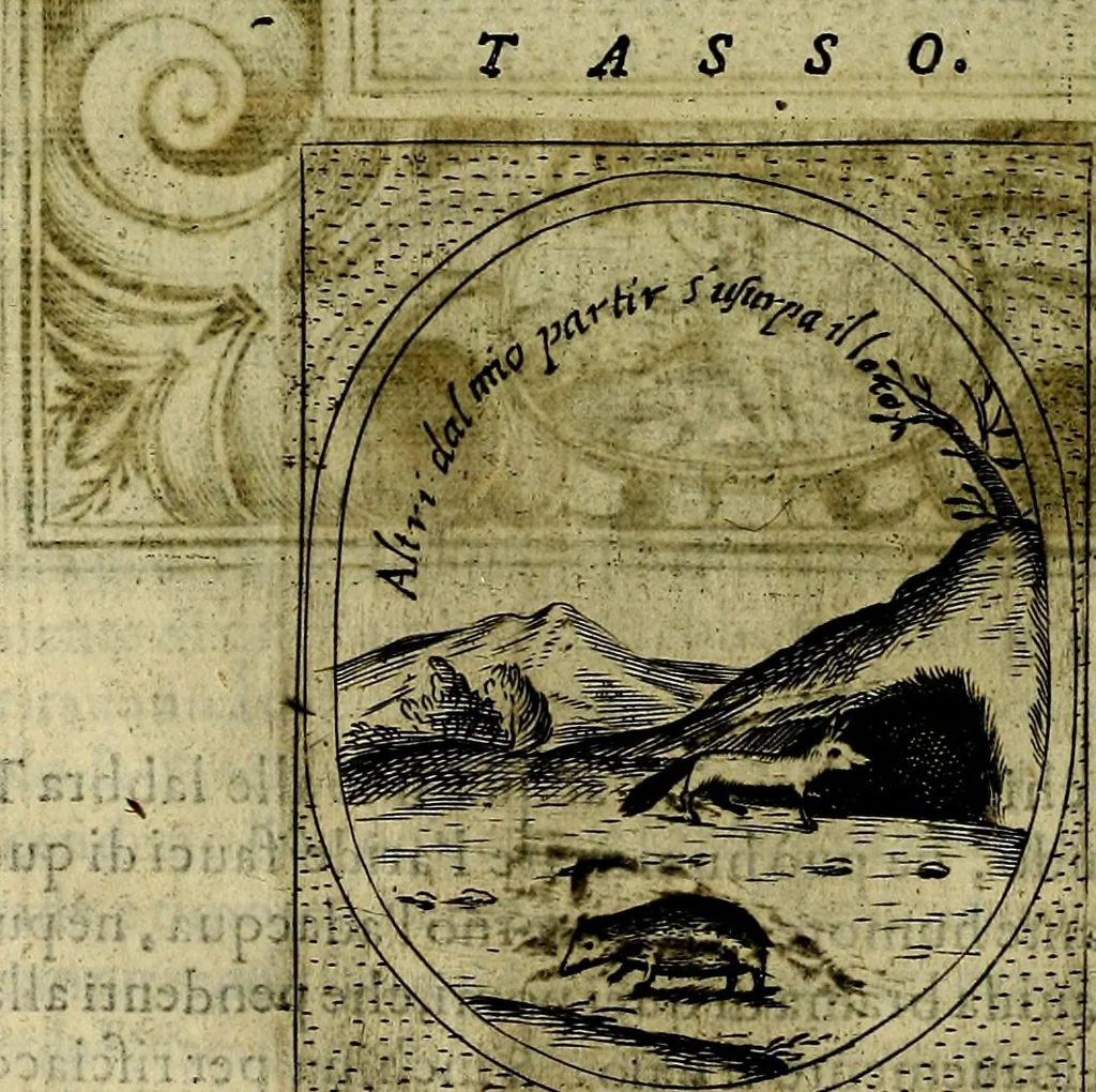 An illustration from Teatro d'imprese, 1623, leaf 865