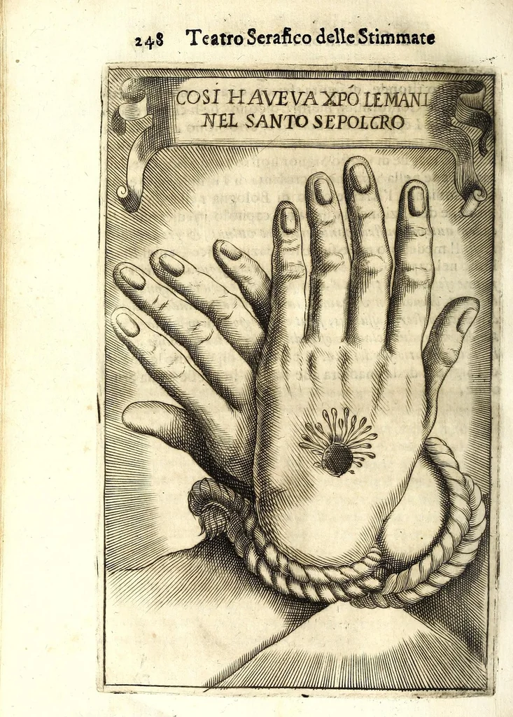 An illustration from Teatro serafico delle stimmate di Christo, impresse nel santo, immaculato, e virginal corpo del glorioso padre san Francesco, 1629, leaf 272