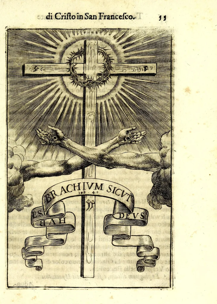 An illustration from Teatro serafico delle stimmate di Christo, impresse nel santo, immaculato, e virginal corpo del glorioso padre san Francesco, 1629, leaf 79