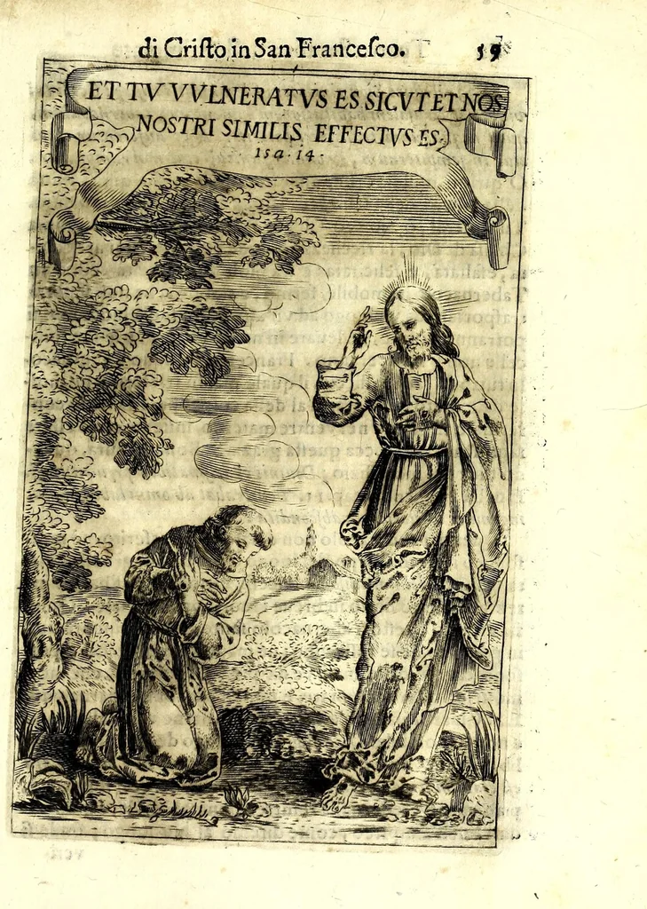 An illustration from Teatro serafico delle stimmate di Christo, impresse nel santo, immaculato, e virginal corpo del glorioso padre san Francesco, 1629, leaf 83