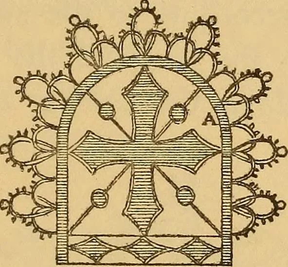 An illustration from A technical history of the manufacture of Venetian laces (Venice- Burano) / by G.M. Urbani de Gheltof ; translated by Lady Layard, 1882, leaf 22