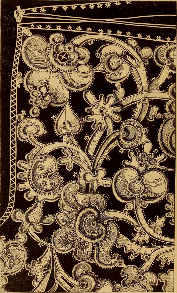 An illustration from A technical history of the manufacture of Venetian laces (Venice- Burano) / by G.M. Urbani de Gheltof ; translated by Lady Layard, 1882, leaf 45