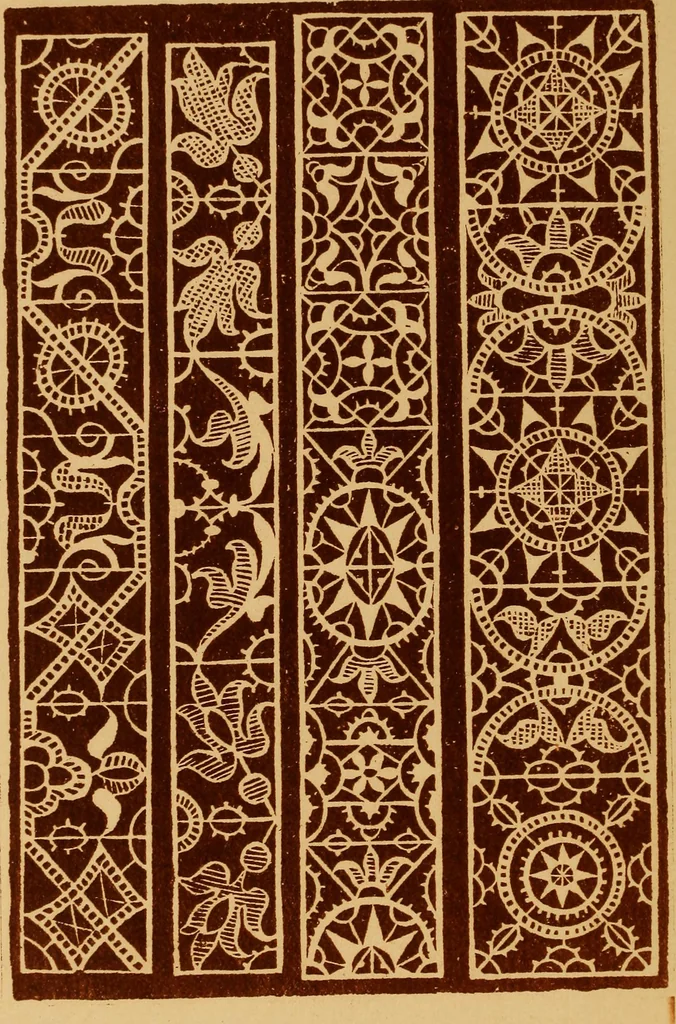 An illustration from A technical history of the manufacture of Venetian laces (Venice- Burano) / by G.M. Urbani de Gheltof ; translated by Lady Layard, 1882, leaf 69