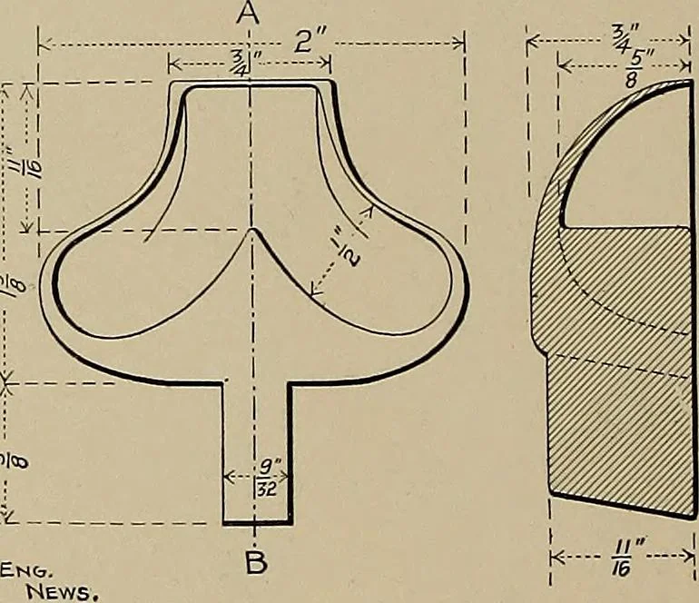 An illustration from The technic of mechanical drafting a practical guide to neat, correct, and legible drawing, 1904, leaf 21
