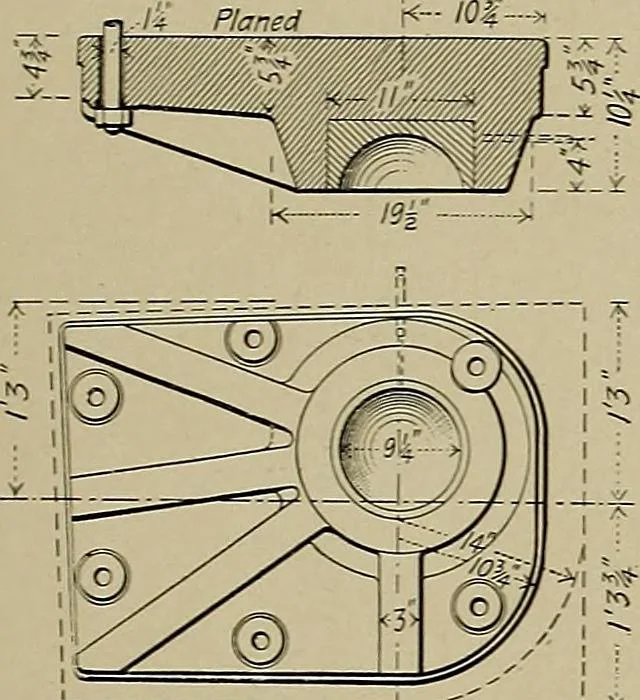 An illustration from The technic of mechanical drafting a practical guide to neat, correct, and legible drawing, 1904, leaf 34