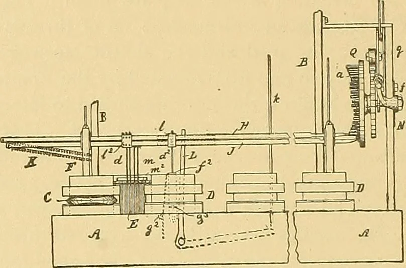 An illustration from Technology of textile design. Being a practical treatise on the construction and application of weaves for all textile fabrics, with minute reference to the latest inventions for weaving, 1888, leaf 131