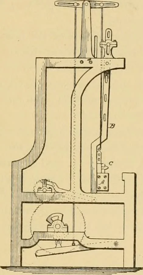 An illustration from Technology of textile design. Being a practical treatise on the construction and application of weaves for all textile fabrics, with minute reference to the latest inventions for weaving, 1888, leaf 132