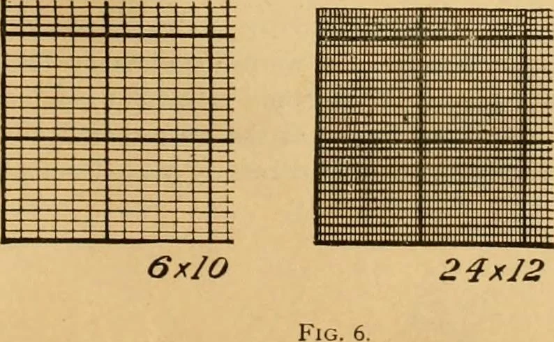An illustration from Technology of textile design. Being a practical treatise on the construction and application of weaves for all textile fabrics, with minute reference to the latest inventions for weaving, 1888, leaf 18