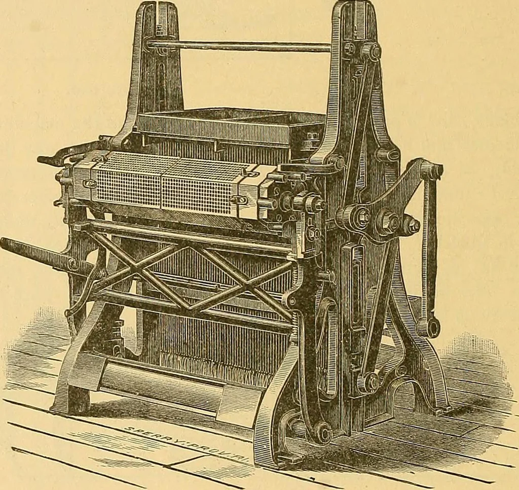 An illustration from Technology of textile design. Being a practical treatise on the construction and application of weaves for all textile fabrics, with minute reference to the latest inventions for weaving, 1888, leaf 259