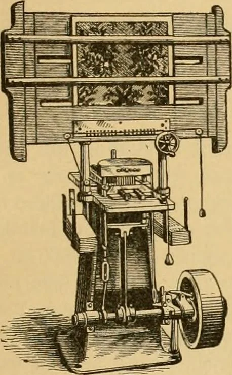 An illustration from Technology of textile design. Being a practical treatise on the construction and application of weaves for all textile fabrics, with minute reference to the latest inventions for weaving, 1888, leaf 260