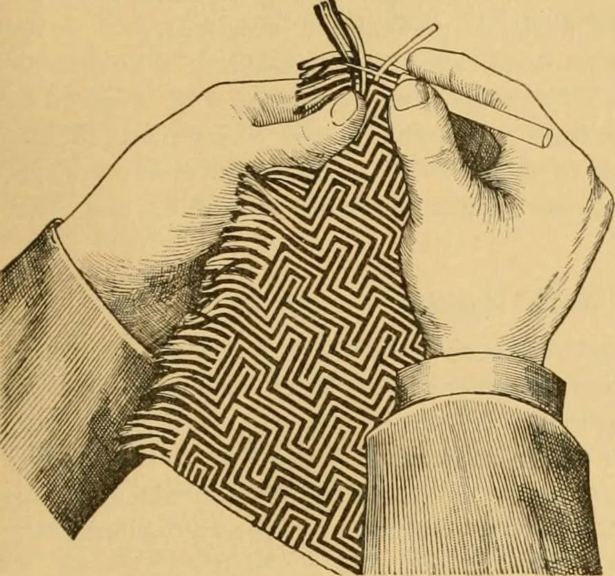 An illustration from Technology of textile design. Being a practical treatise on the construction and application of weaves for all textile fabrics, with minute reference to the latest inventions for weaving, 1888, leaf 268