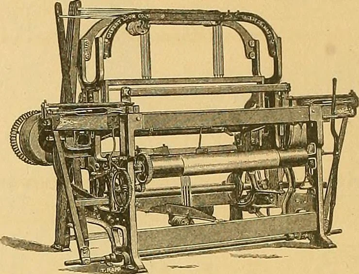 An illustration from Technology of textile design. Being a practical treatise on the construction and application of weaves for all textile fabrics, with minute reference to the latest inventions for weaving, 1888, leaf 305