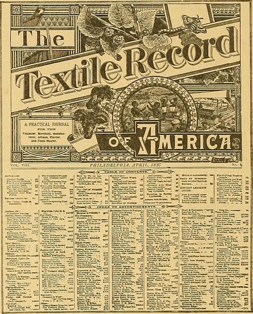 An illustration from Technology of textile design. Being a practical treatise on the construction and application of weaves for all textile fabrics, with minute reference to the latest inventions for weaving, 1888, leaf 311