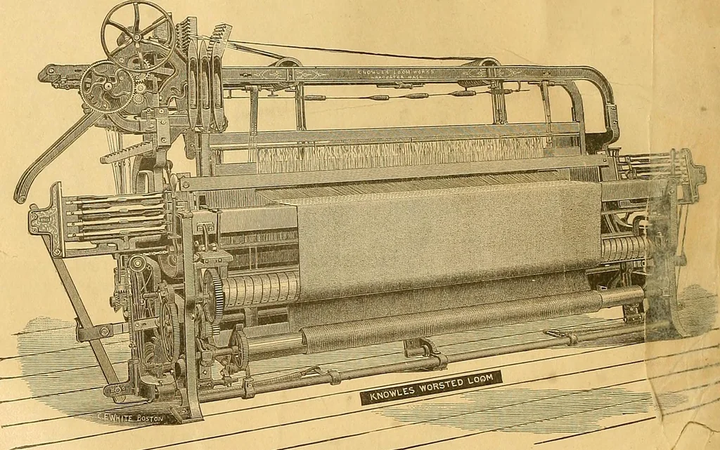 An illustration from Technology of textile design. Being a practical treatise on the construction and application of weaves for all textile fabrics, with minute reference to the latest inventions for weaving, 1888, leaf 5