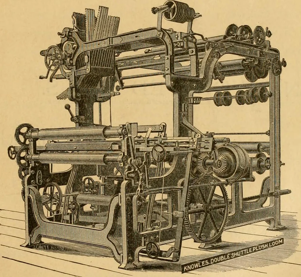 An illustration from Technology of textile design. Being a practical treatise on the construction and application of weaves for all textile fabrics, with minute reference to the latest inventions for weaving, 1888, leaf 8