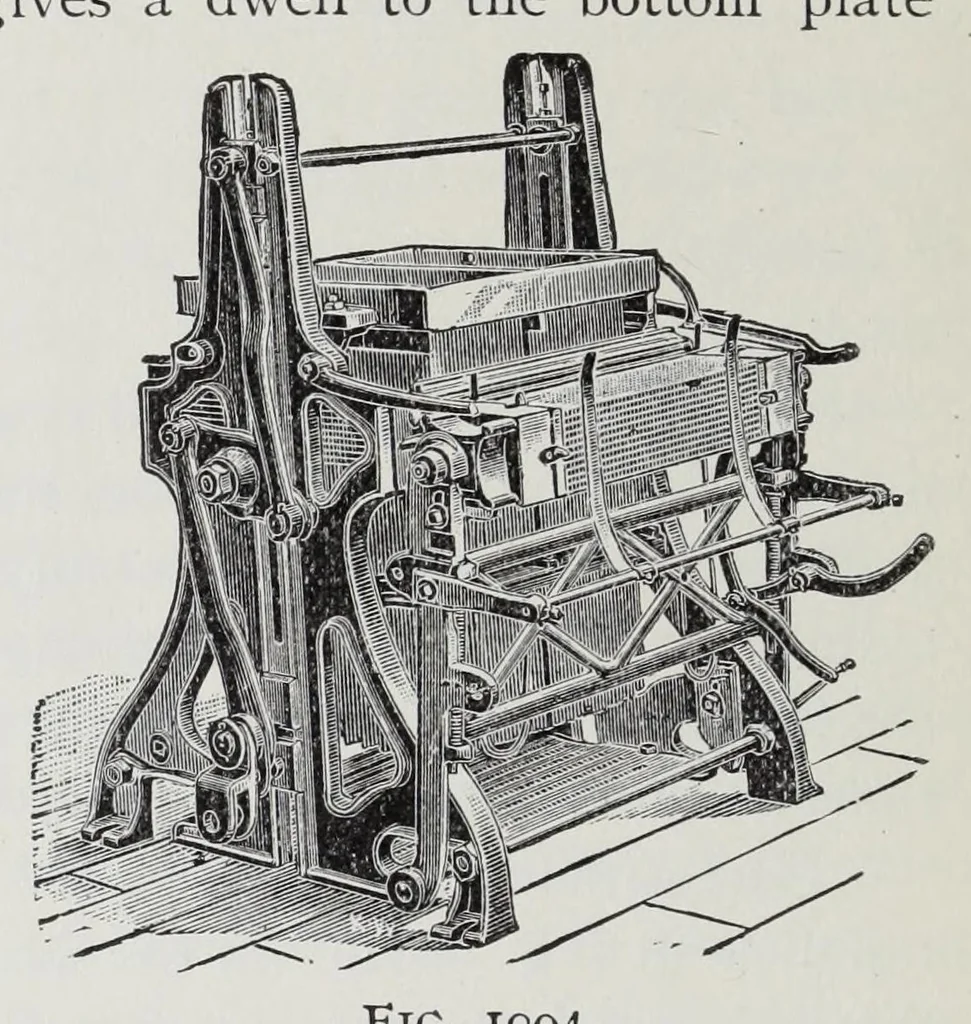 An illustration from Technology of textile design : a practical treatise on the construction and application of weaves for all textile fabrics and the analysis of cloth : containing also an appendix describing all the latest methods and improvements in designing and manufacturing : for the use of students, operatives, overseers, designers, mill managers, commission merchants and manufacturers, 1905, leaf 262