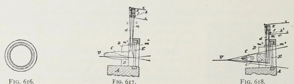 An illustration from Technology of textile design : being a practical treatise on the construction and application of weaves for all textile fabrics, with minute reference to the latest inventions for weaving : containing also an appendix showing the analysis and giving the calculations necessary for the manufacture of the various textile fabrics, 1892, leaf 132