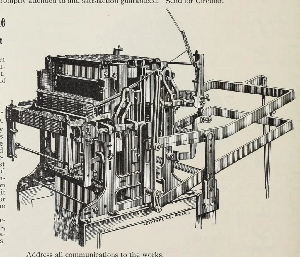An illustration from Technology of textile design : being a practical treatise on the construction and application of weaves for all textile fabrics, with minute reference to the latest inventions for weaving : containing also an appendix showing the analysis and giving the calculations necessary for the manufacture of the various textile fabrics, 1892, leaf 316