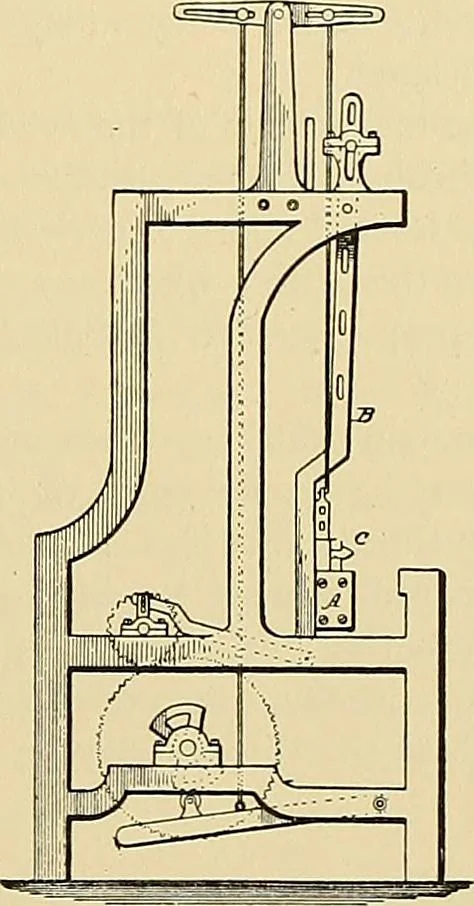 An illustration from Technology of textile design. Being a practical treatise on the construction and application of weaves for all textile fabrics, with minute reference to the latest inventions for weaving, 1888, leaf 134