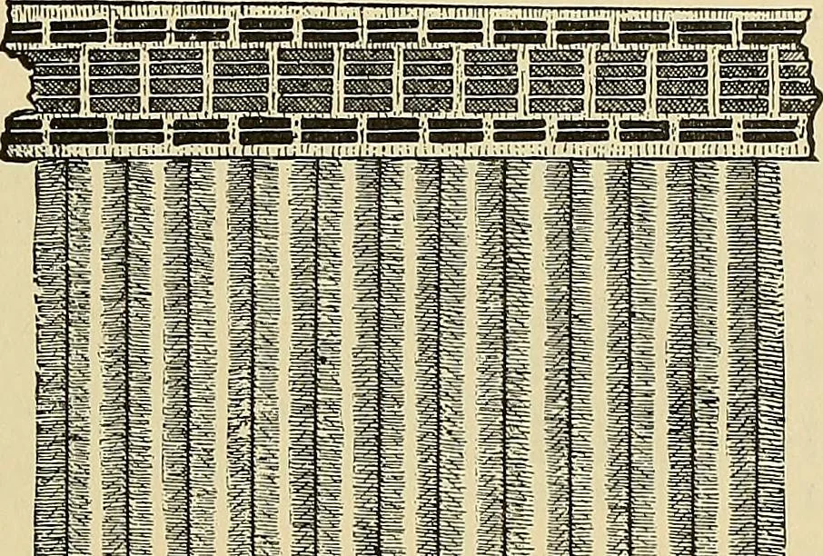 An illustration from Technology of textile design. Being a practical treatise on the construction and application of weaves for all textile fabrics, with minute reference to the latest inventions for weaving, 1888, leaf 172