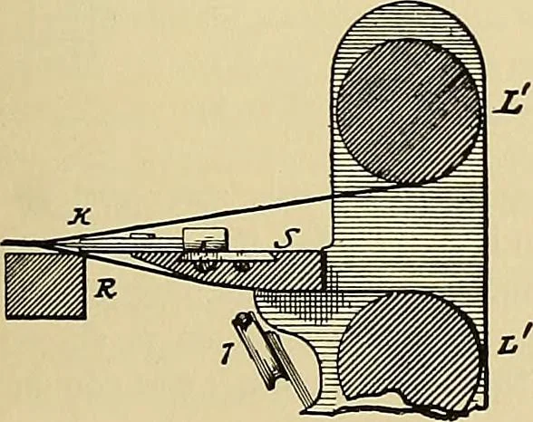 An illustration from Technology of textile design. Being a practical treatise on the construction and application of weaves for all textile fabrics, with minute reference to the latest inventions for weaving, 1888, leaf 212