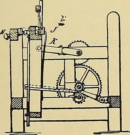 An illustration from Technology of textile design. Being a practical treatise on the construction and application of weaves for all textile fabrics, with minute reference to the latest inventions for weaving, 1888, leaf 226