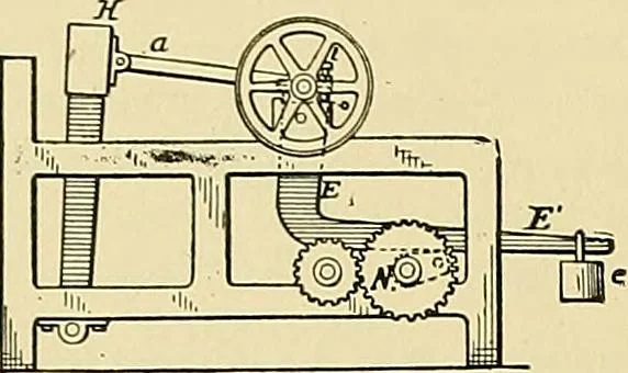 An illustration from Technology of textile design. Being a practical treatise on the construction and application of weaves for all textile fabrics, with minute reference to the latest inventions for weaving, 1888, leaf 227