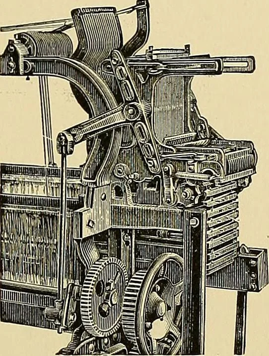 An illustration from Technology of textile design. Being a practical treatise on the construction and application of weaves for all textile fabrics, with minute reference to the latest inventions for weaving, 1888, leaf 248