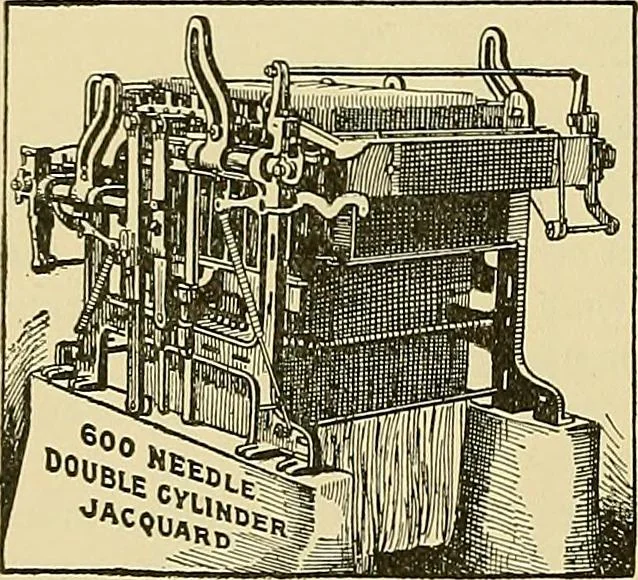 An illustration from Technology of textile design. Being a practical treatise on the construction and application of weaves for all textile fabrics, with minute reference to the latest inventions for weaving, 1888, leaf 261