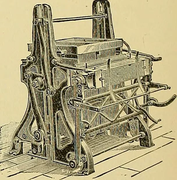 An illustration from Technology of textile design. Being a practical treatise on the construction and application of weaves for all textile fabrics, with minute reference to the latest inventions for weaving, 1888, leaf 261