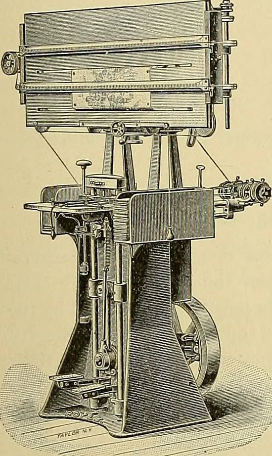 An illustration from Technology of textile design. Being a practical treatise on the construction and application of weaves for all textile fabrics, with minute reference to the latest inventions for weaving, 1888, leaf 262