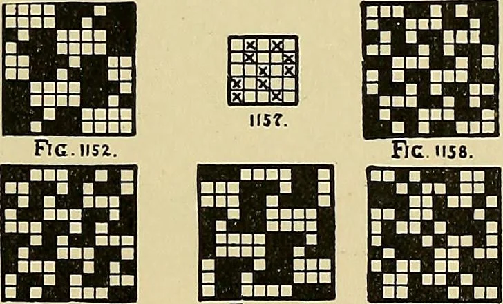 An illustration from Technology of textile design. Being a practical treatise on the construction and application of weaves for all textile fabrics, with minute reference to the latest inventions for weaving, 1888, leaf 284