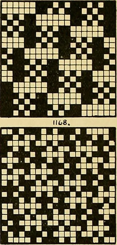 An illustration from Technology of textile design. Being a practical treatise on the construction and application of weaves for all textile fabrics, with minute reference to the latest inventions for weaving, 1888, leaf 285