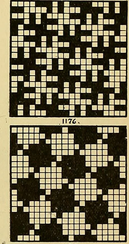 An illustration from Technology of textile design. Being a practical treatise on the construction and application of weaves for all textile fabrics, with minute reference to the latest inventions for weaving, 1888, leaf 285