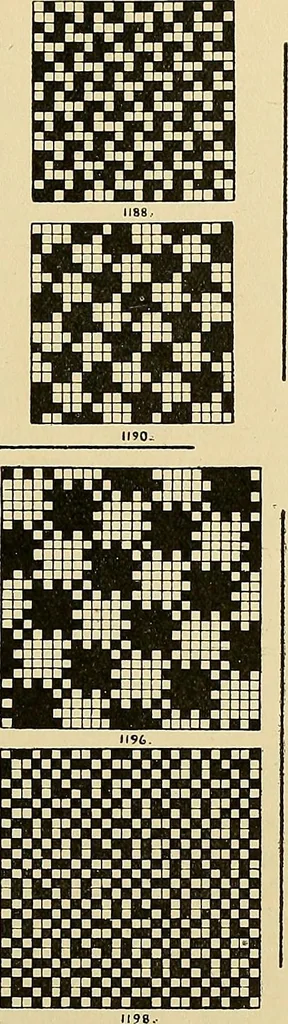 An illustration from Technology of textile design. Being a practical treatise on the construction and application of weaves for all textile fabrics, with minute reference to the latest inventions for weaving, 1888, leaf 286