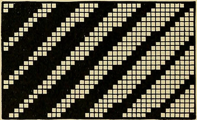An illustration from Technology of textile design. Being a practical treatise on the construction and application of weaves for all textile fabrics, with minute reference to the latest inventions for weaving, 1888, leaf 289