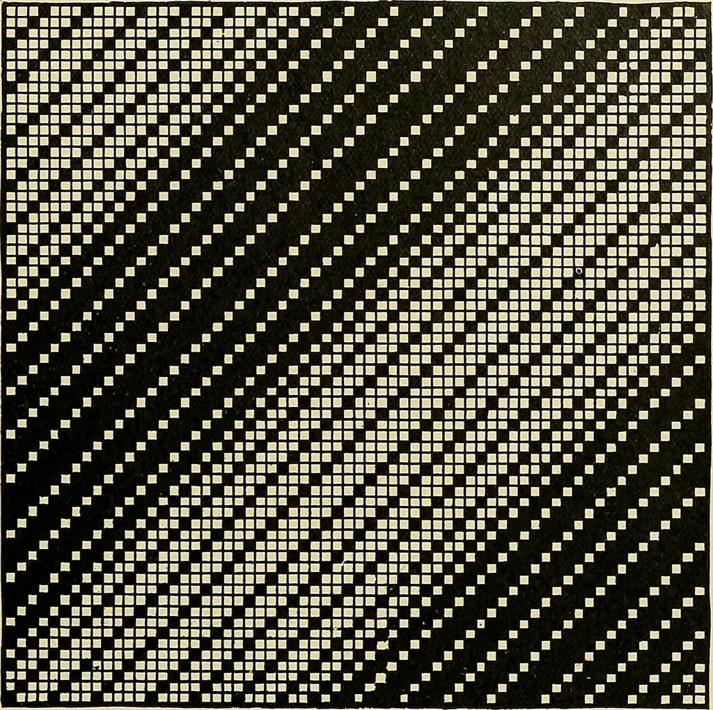An illustration from Technology of textile design. Being a practical treatise on the construction and application of weaves for all textile fabrics, with minute reference to the latest inventions for weaving, 1888, leaf 290