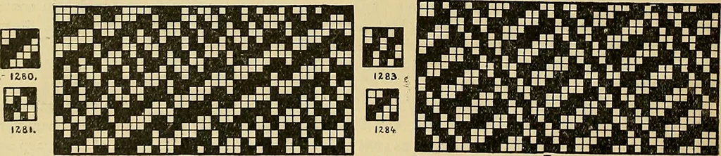 An illustration from Technology of textile design. Being a practical treatise on the construction and application of weaves for all textile fabrics, with minute reference to the latest inventions for weaving, 1888, leaf 303