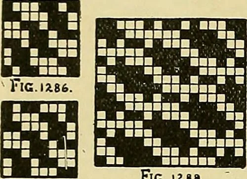 An illustration from Technology of textile design. Being a practical treatise on the construction and application of weaves for all textile fabrics, with minute reference to the latest inventions for weaving, 1888, leaf 305