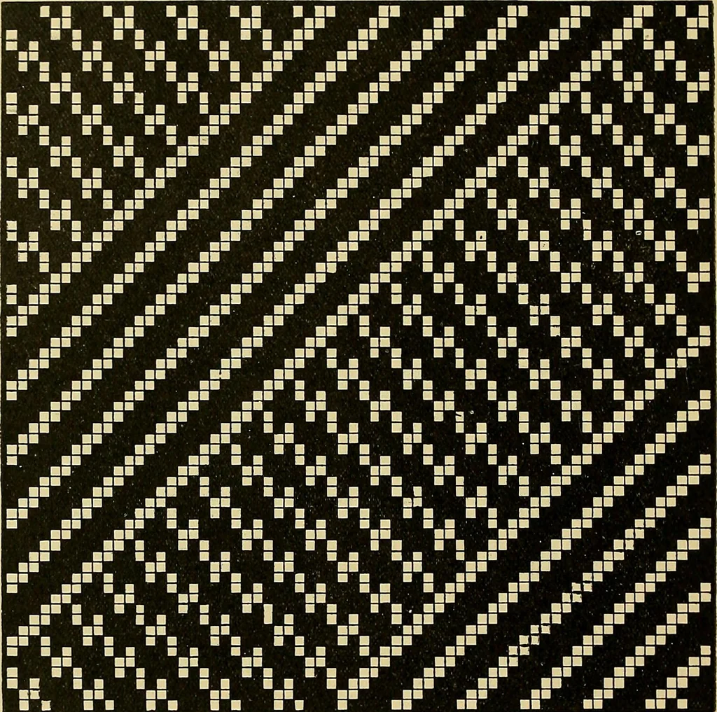 An illustration from Technology of textile design. Being a practical treatise on the construction and application of weaves for all textile fabrics, with minute reference to the latest inventions for weaving, 1888, leaf 313