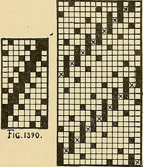 An illustration from Technology of textile design. Being a practical treatise on the construction and application of weaves for all textile fabrics, with minute reference to the latest inventions for weaving, 1888, leaf 320