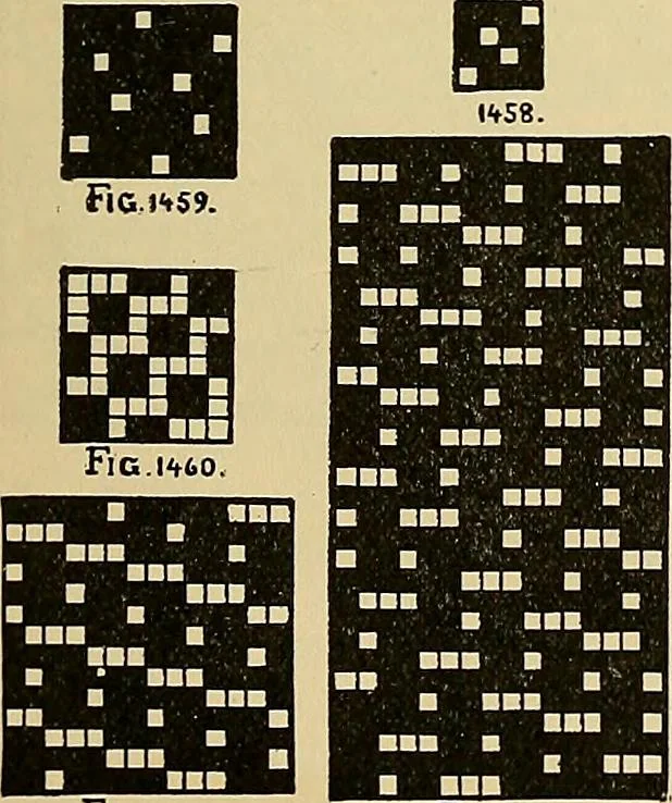An illustration from Technology of textile design. Being a practical treatise on the construction and application of weaves for all textile fabrics, with minute reference to the latest inventions for weaving, 1888, leaf 326