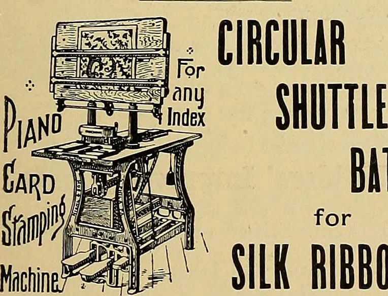 An illustration from Technology of textile design. Being a practical treatise on the construction and application of weaves for all textile fabrics, with minute reference to the latest inventions for weaving, 1888, leaf 338