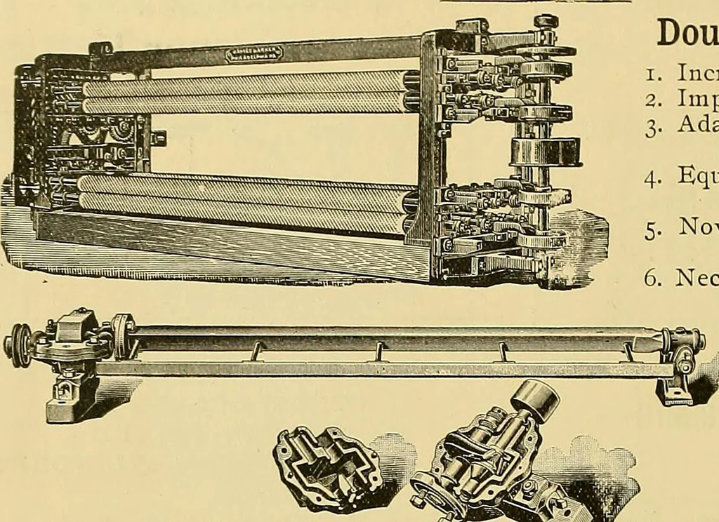 An illustration from Technology of textile design. Being a practical treatise on the construction and application of weaves for all textile fabrics, with minute reference to the latest inventions for weaving, 1888, leaf 339