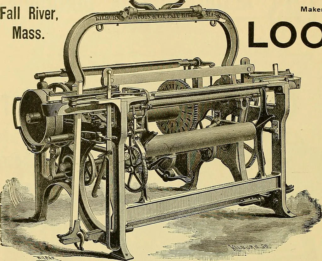 An illustration from Technology of textile design. Being a practical treatise on the construction and application of weaves for all textile fabrics, with minute reference to the latest inventions for weaving, 1888, leaf 343