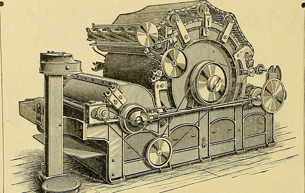An illustration from Technology of textile design. Being a practical treatise on the construction and application of weaves for all textile fabrics, with minute reference to the latest inventions for weaving, 1888, leaf 5