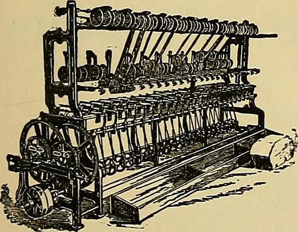 An illustration from Technology of textile design. Being a practical treatise on the construction and application of weaves for all textile fabrics, with minute reference to the latest inventions for weaving, 1888, leaf 8