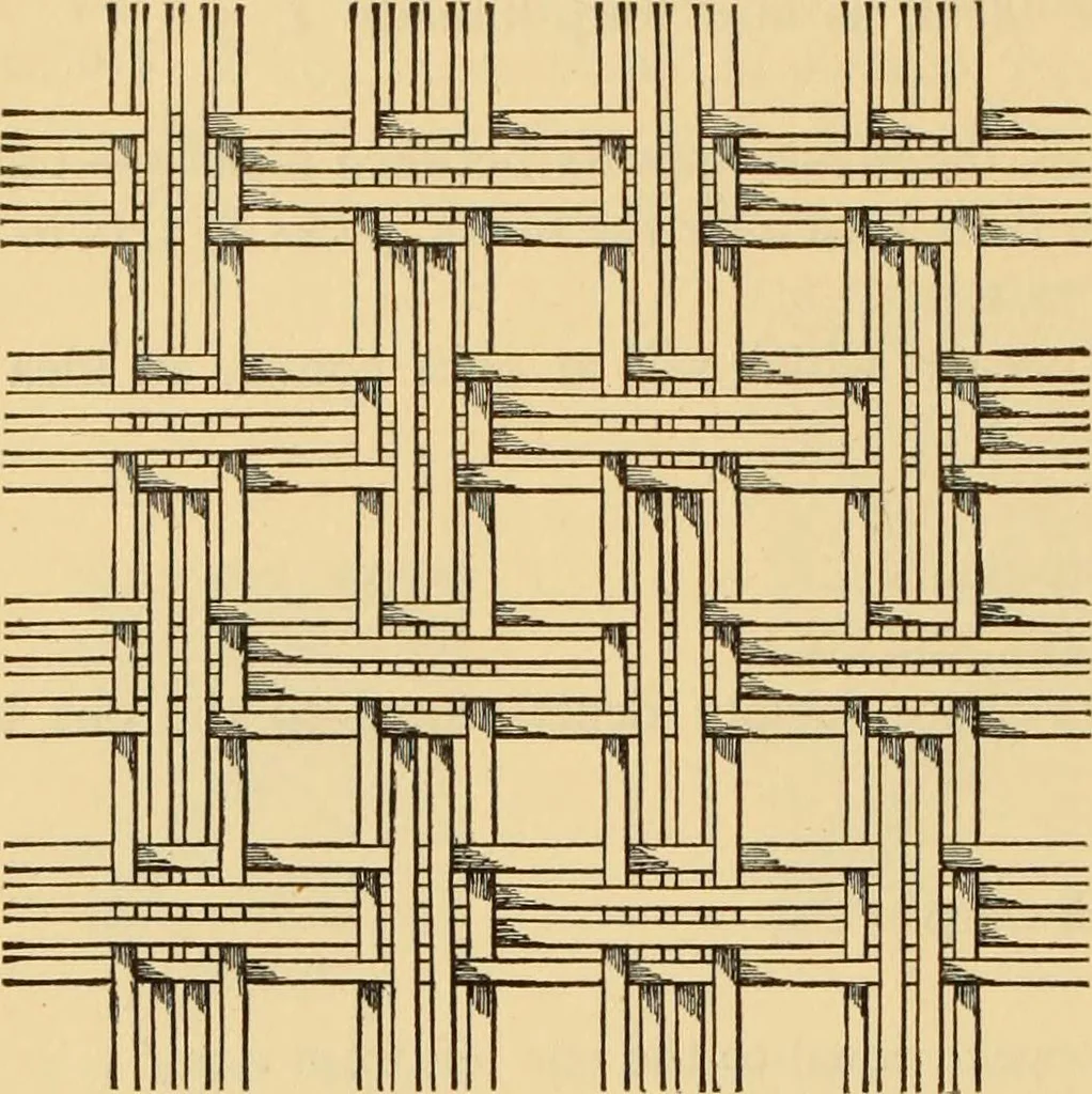 An illustration from Technology of textile design. Being a practical treatise on the construction and application of weaves for all textile fabrics, with minute reference to the latest inventions for weaving. Containing also an appendix showing the analysis and giving the calculations necessary for the manufacture of the various textile fabrics, 1889, leaf 109