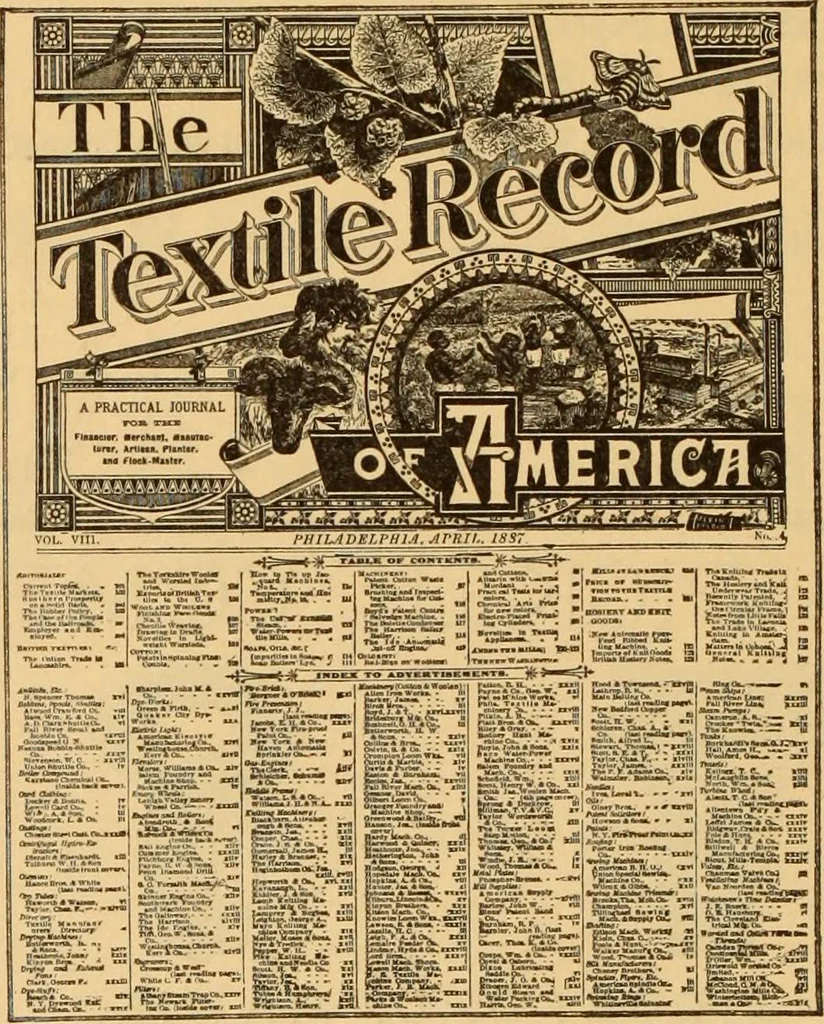 An illustration from Technology of textile design. Being a practical treatise on the construction and application of weaves for all textile fabrics, with minute reference to the latest inventions for weaving. Containing also an appendix showing the analysis and giving the calculations necessary for the manufacture of the various textile fabrics, 1889, leaf 309